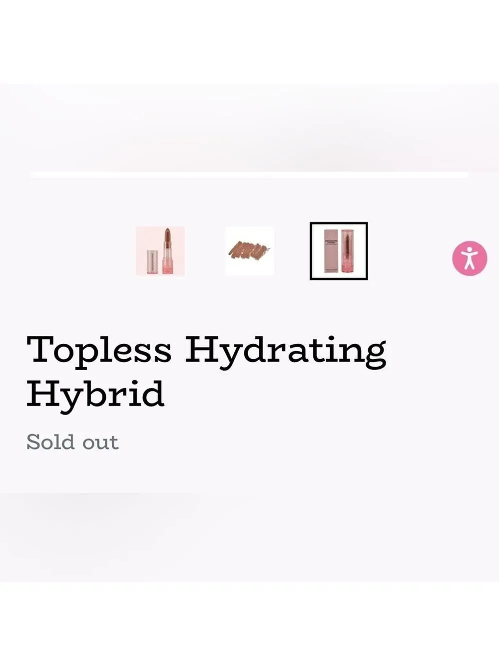 NIB Sophia + Mabelle Hydrating Hybrid 2-in-1 Lipstick Balm in Topless